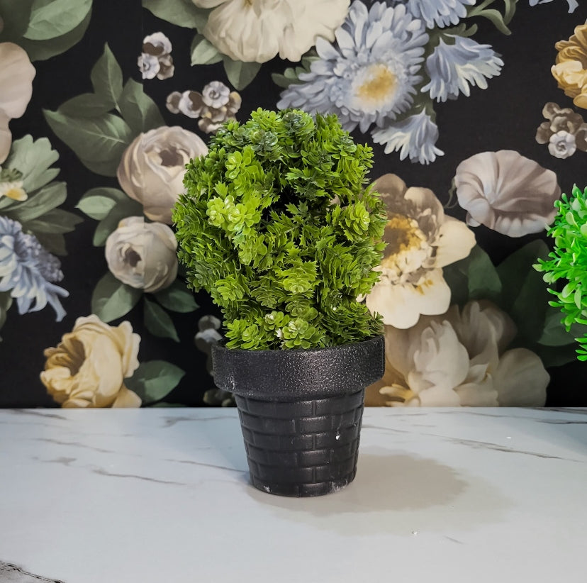 2 pieces of Miniature Tree planter (Dark green shade)