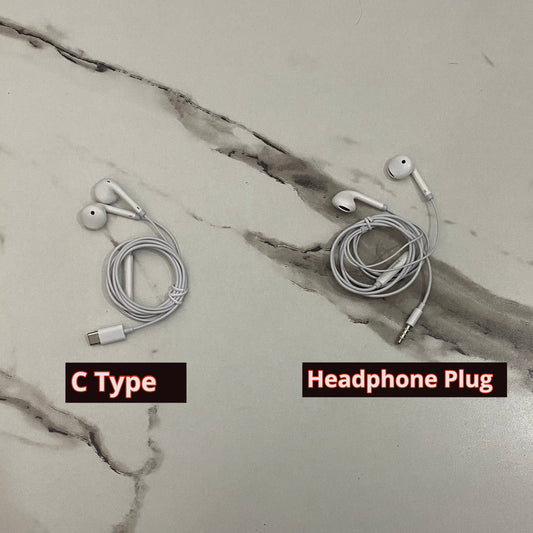 Wired Earphones - USB-C & Headphone Plug Options (Premium Sound Quality)