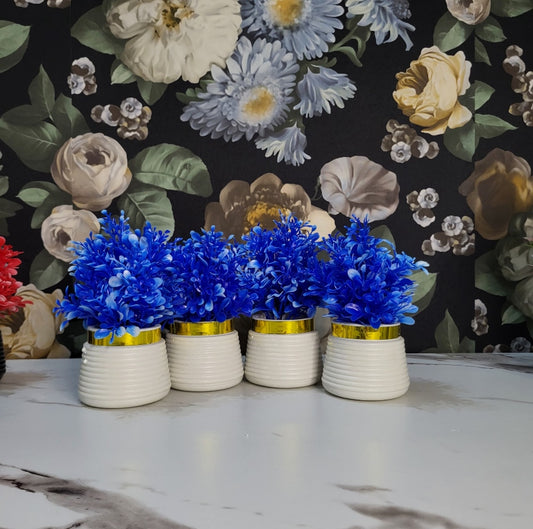 4 pieces of  Miniature Tree planter (blue shade)